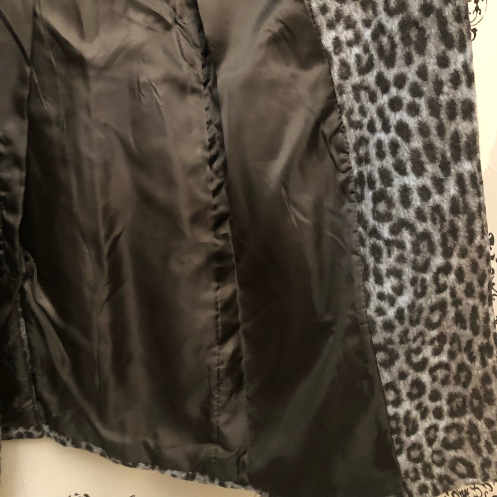 GCBG MAXAZRIA Womens Midweight Blue-Leopard Overcoat Sz, Medium - Picture 10 of 14